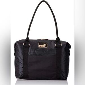 PUMA Evercat Jane Tote Small Duffel Gym Sports Bag Black With Rose Gold